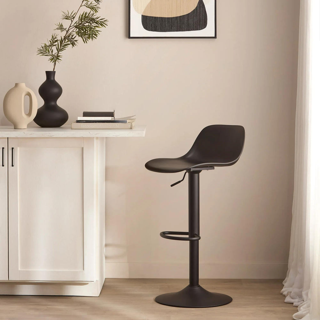 Beige Metal & Plastic Bar Stool