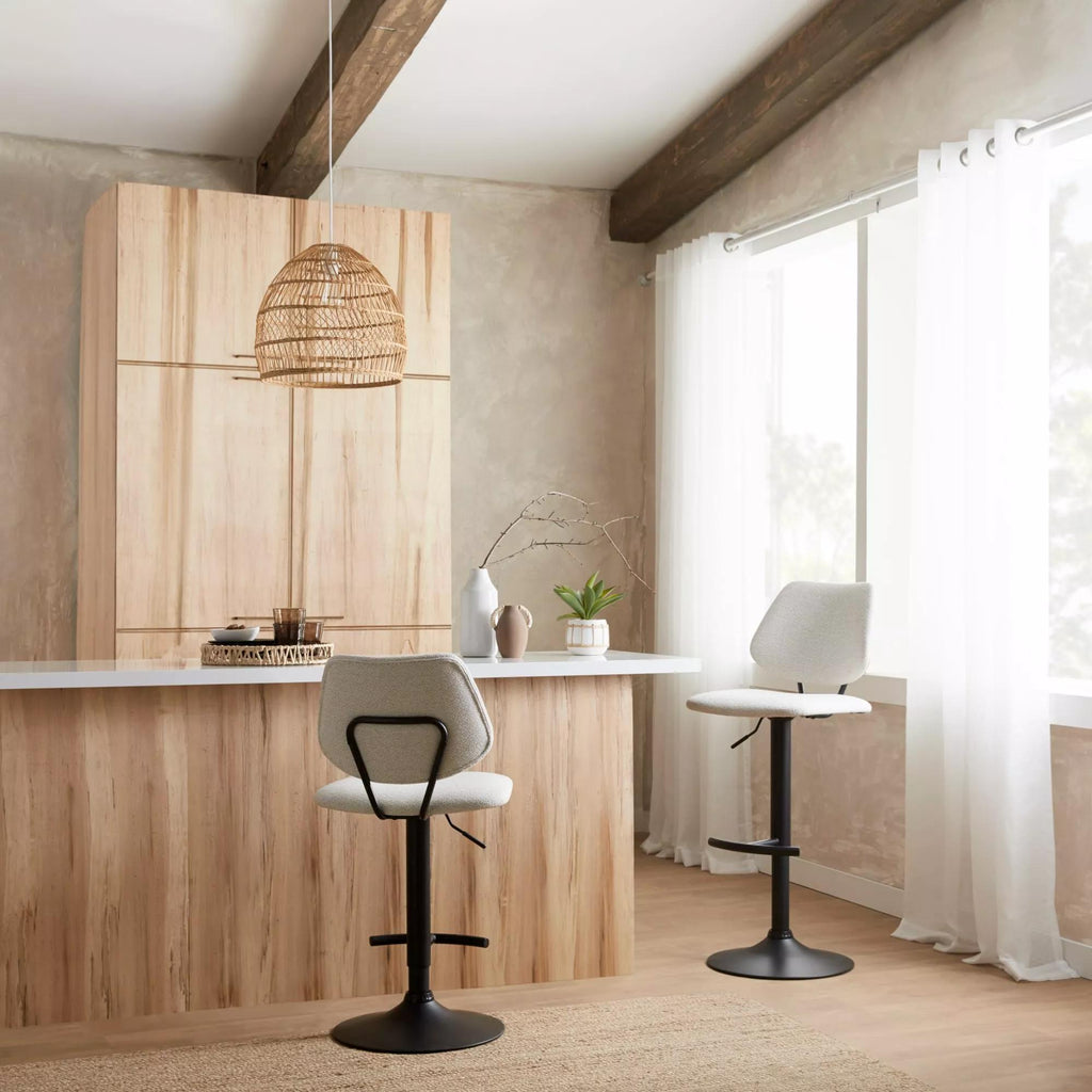 Fabric and Metal Adjustable Counter Stool