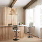 Fabric and Metal Adjustable Counter Stool