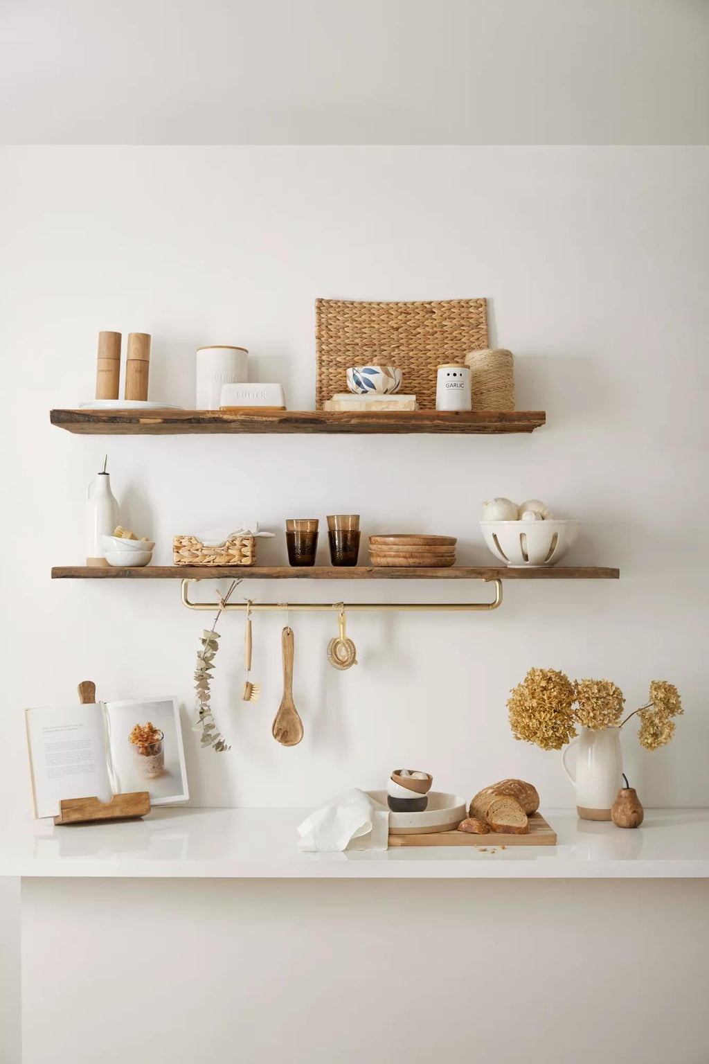 Ceramic & Wood Butter Dish