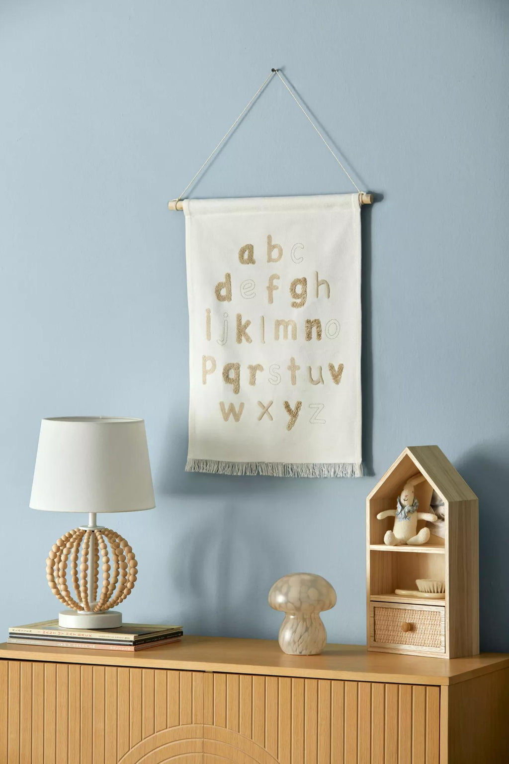 Wooden Bead Base Table Lamp