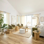 Round Storage Fabric Ottoman