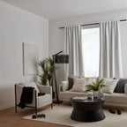 White Chita Back Tab Blackout Curtain