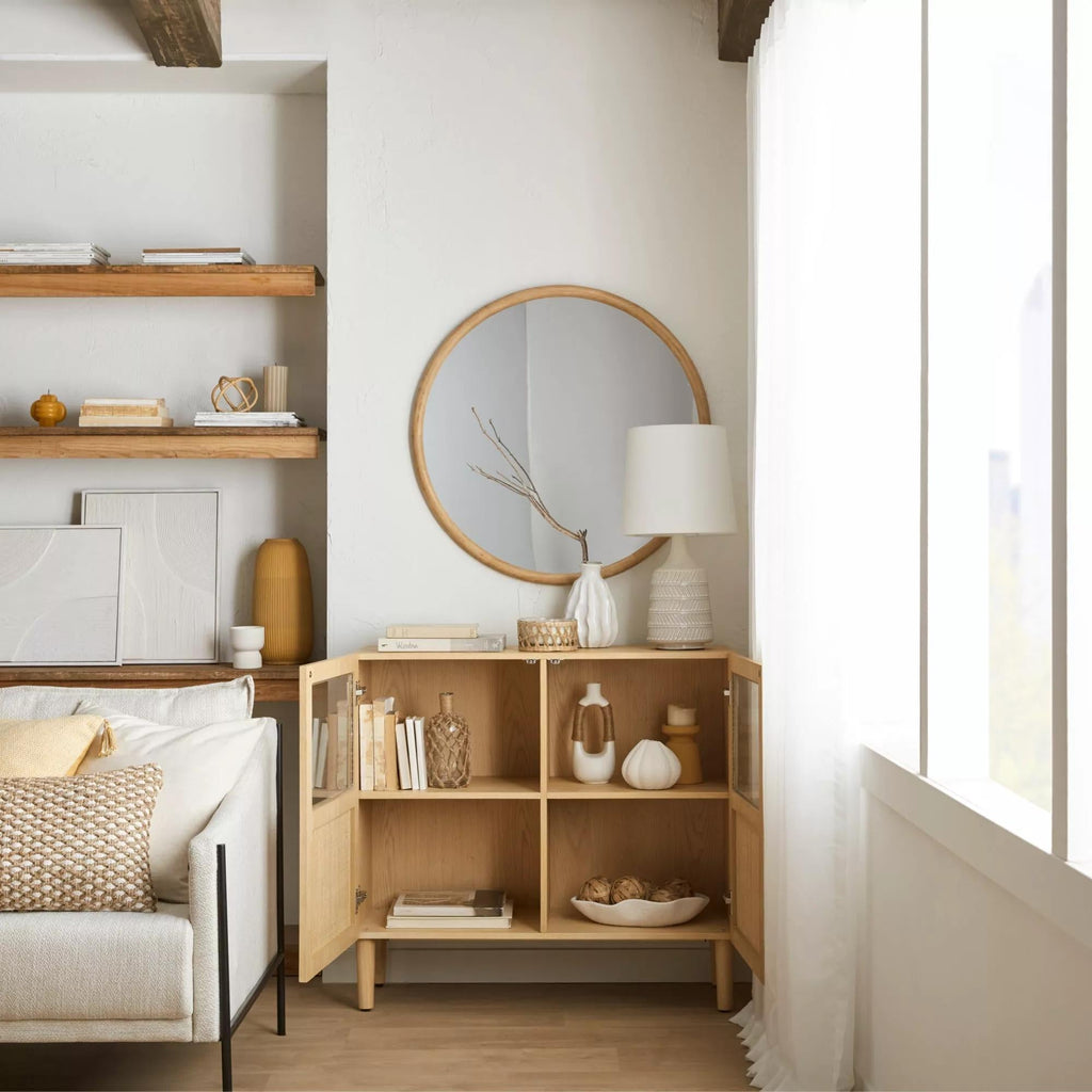 White Ceramic Oval Vase with Rope on Handles