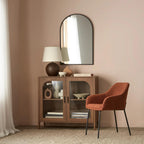 Wooden Veneer Buffet with Glass Doors