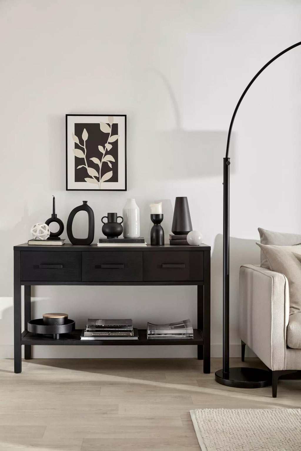 Black Tray & Natural  Tray On Stand