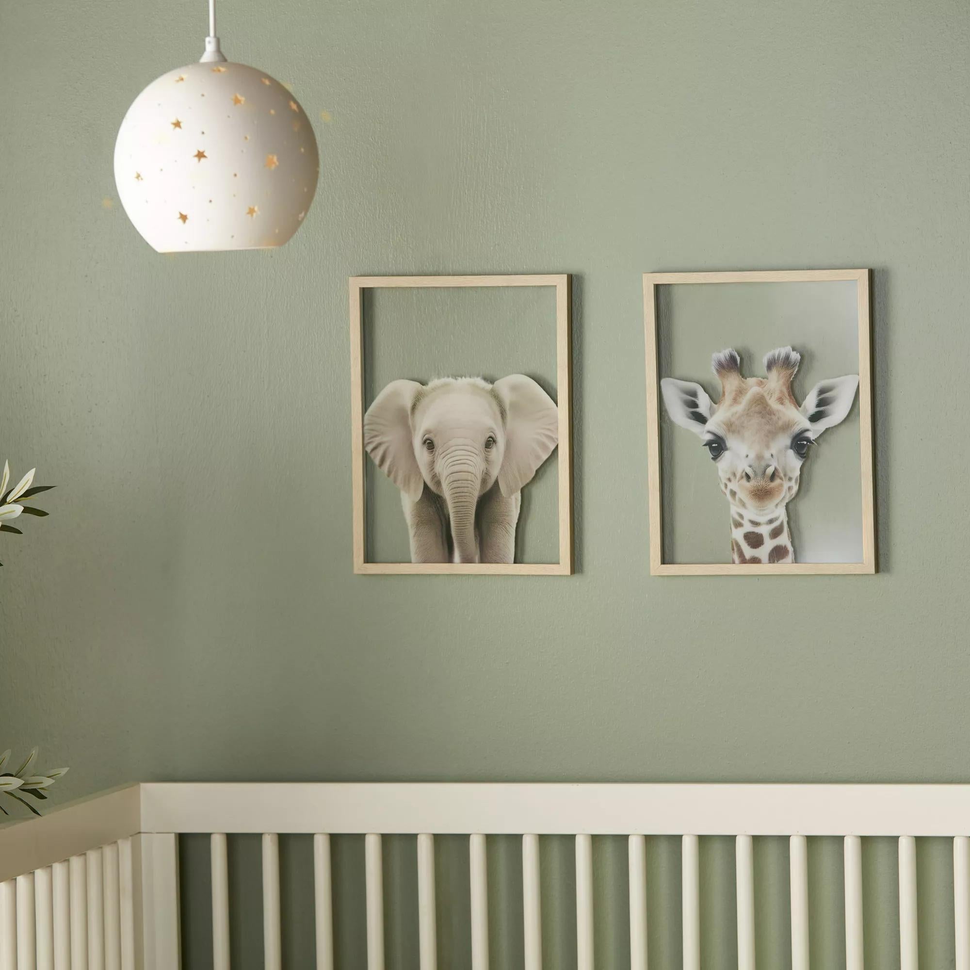 Set of 2 Animals Framed Canvases