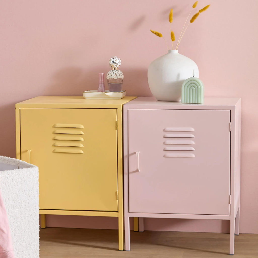 Black Metal Locker Side Table