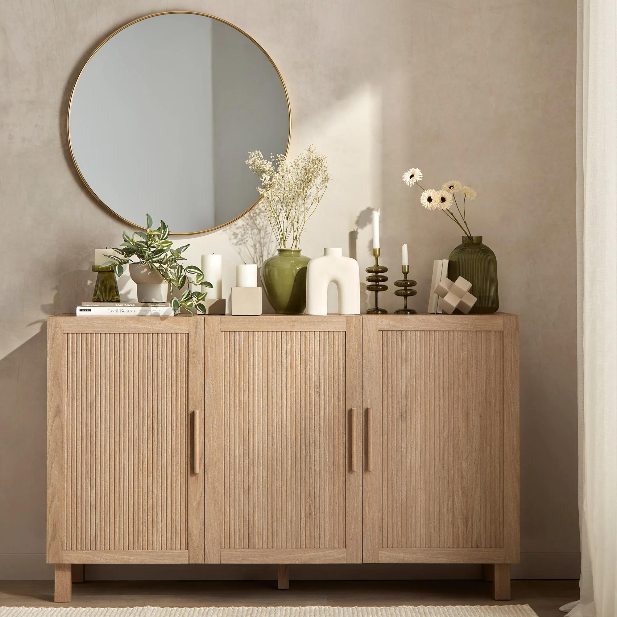 3 Door Wood Veneer Buffet