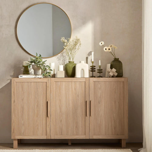 3 Door Wood Veneer Buffet