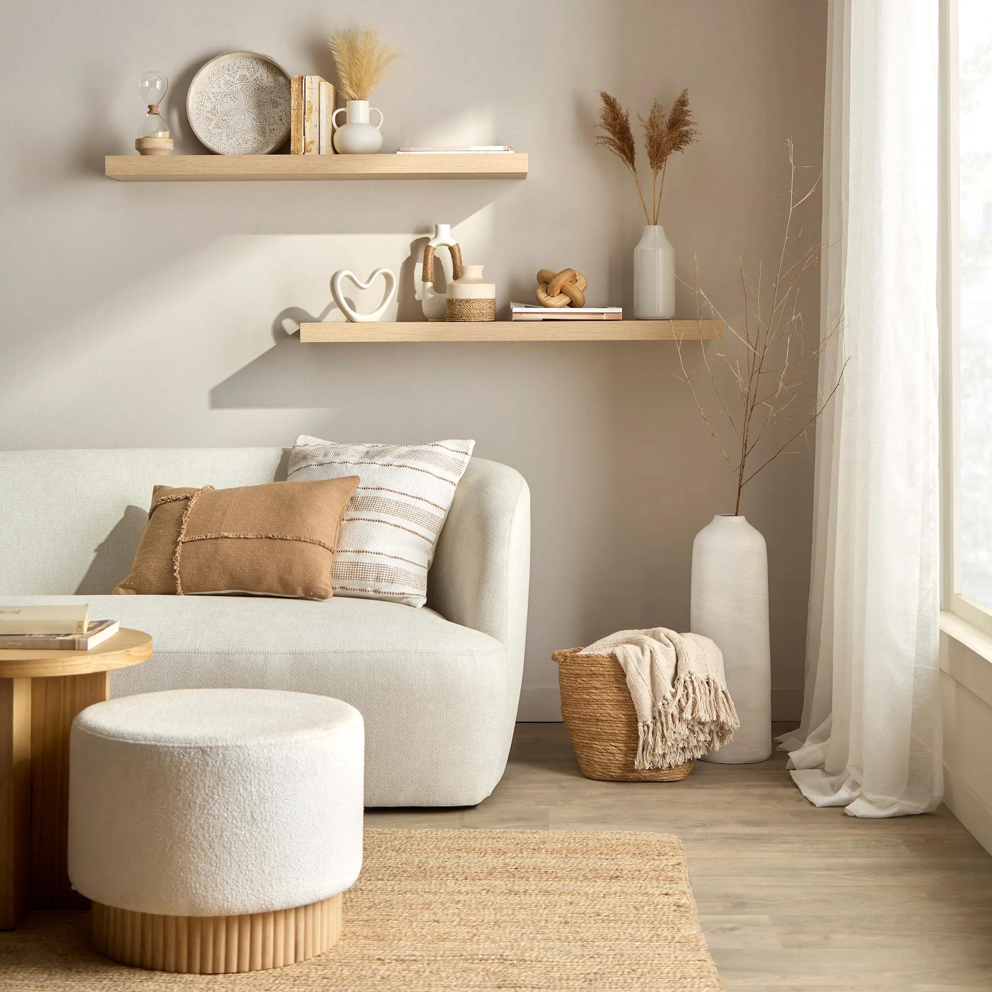 Speckled Ceramic and Rattan Vase