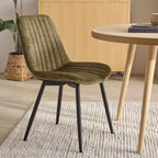 Velvet Fabric and Metal Dining Chair
