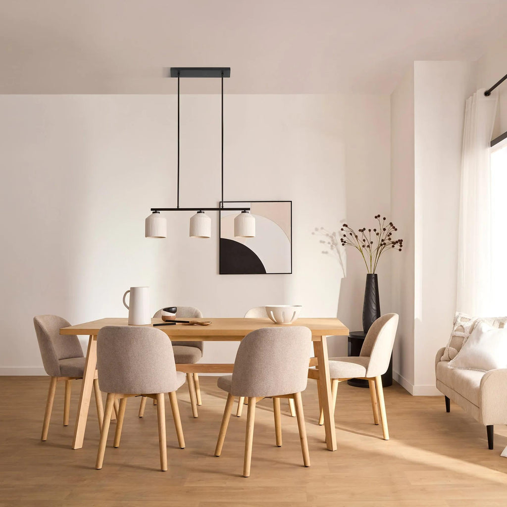 Mid-Century Modern Natural Wood Dining Table