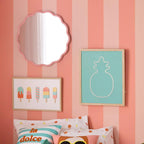 Pink Scalloped Mirror