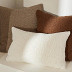 Brown Doodle Boucle Decorative Throw Pillow