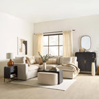 Black Coffee Table with Ottoman