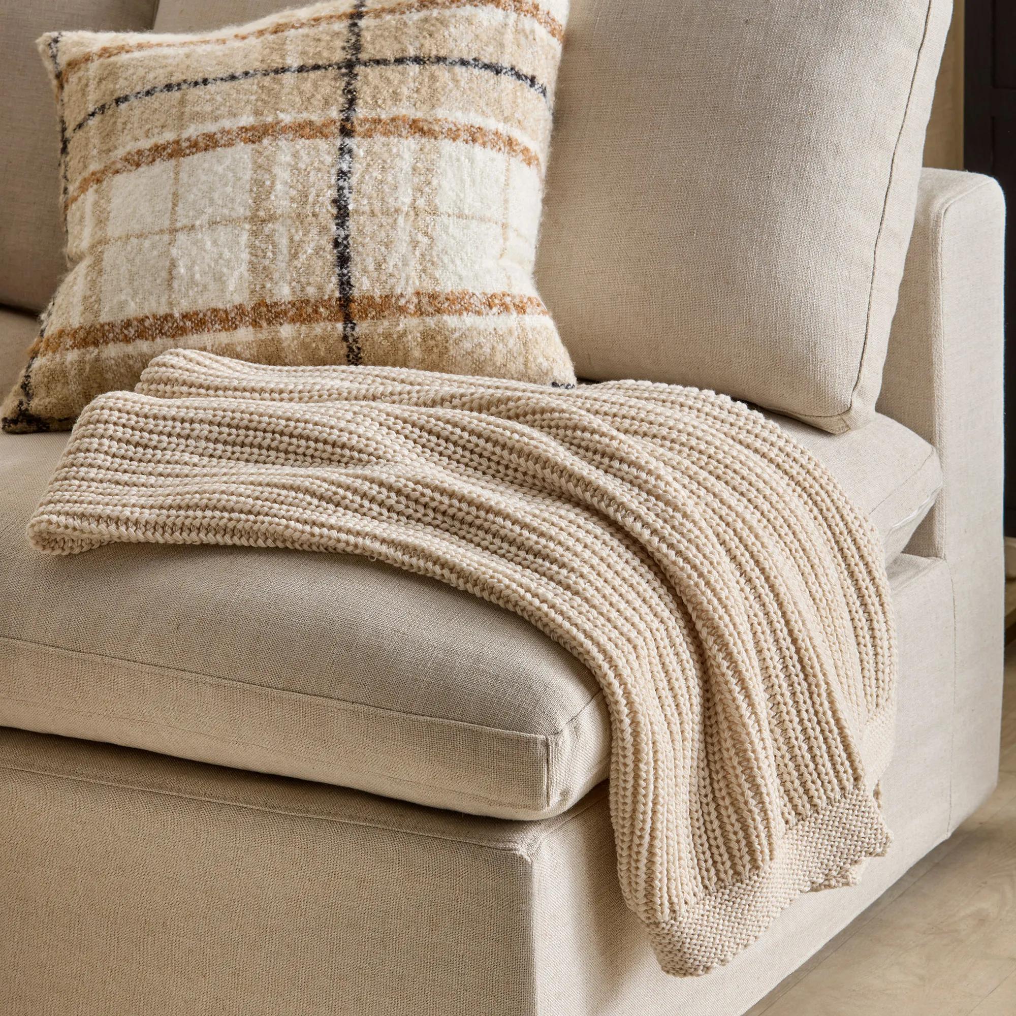 Beige Ribba Throw