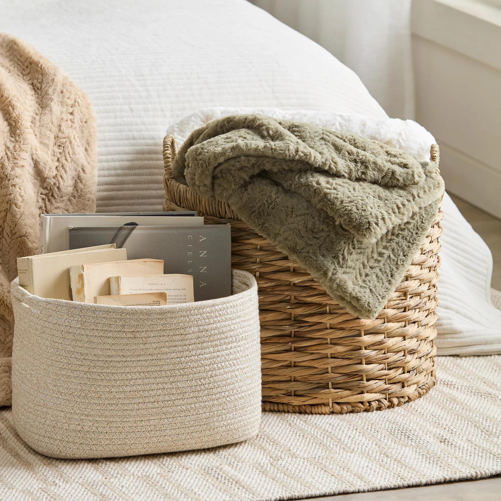 Natural Fiber Oval Storage Basket