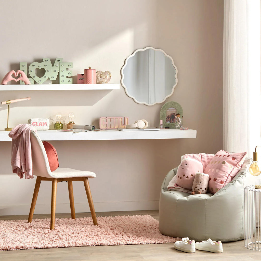 White Scalloped Mirror