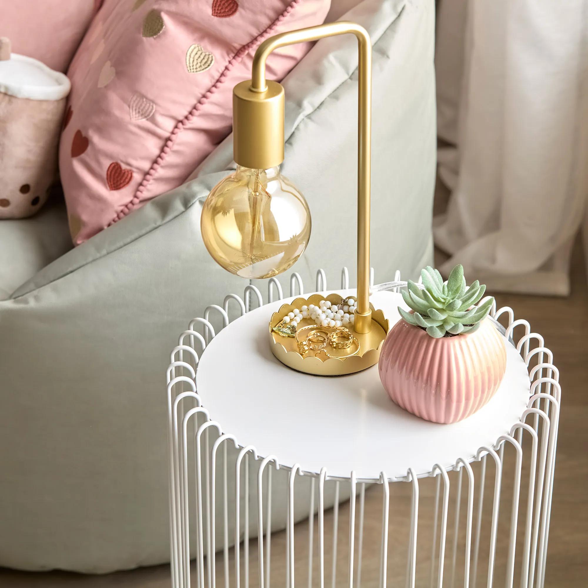 White Wire Side Table