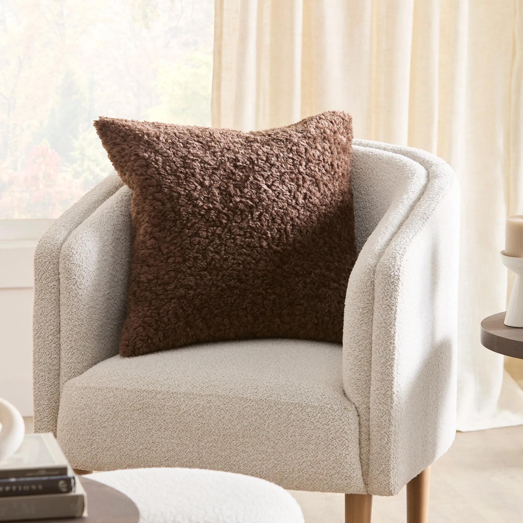 Fabric and wood accent chair