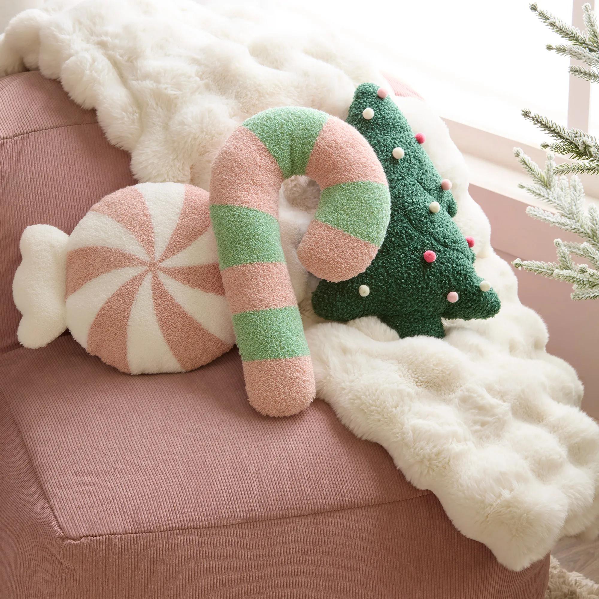 Candy Cane Decorative Pillow