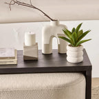 Artificial Cast-Iron Plant in White Speckled Pot