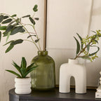 Artificial Cast-Iron Plant in White Speckled Pot