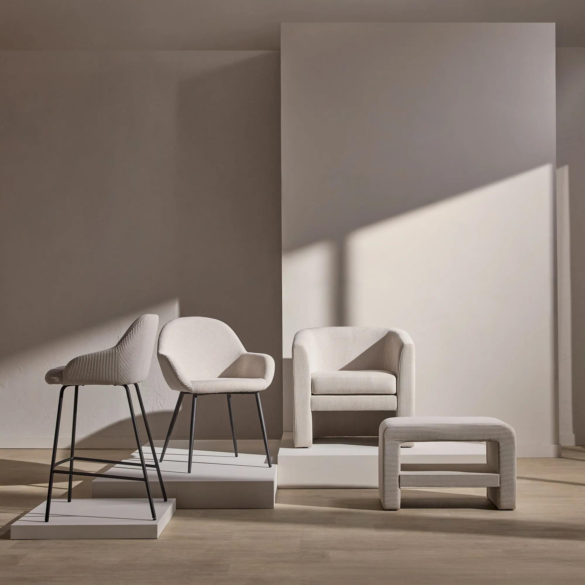 Fabric and Metal Dining Chair