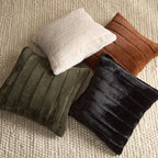 Rust Cougar Faux Fur Throw Pillow