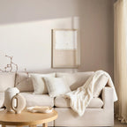 Off White Ellyn Faux Fur Throw