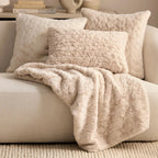 Oatmeal Sheep Faux Fur Throw
