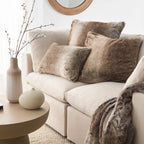 Wolf Faux Fur Decorative Lumbar Pillow