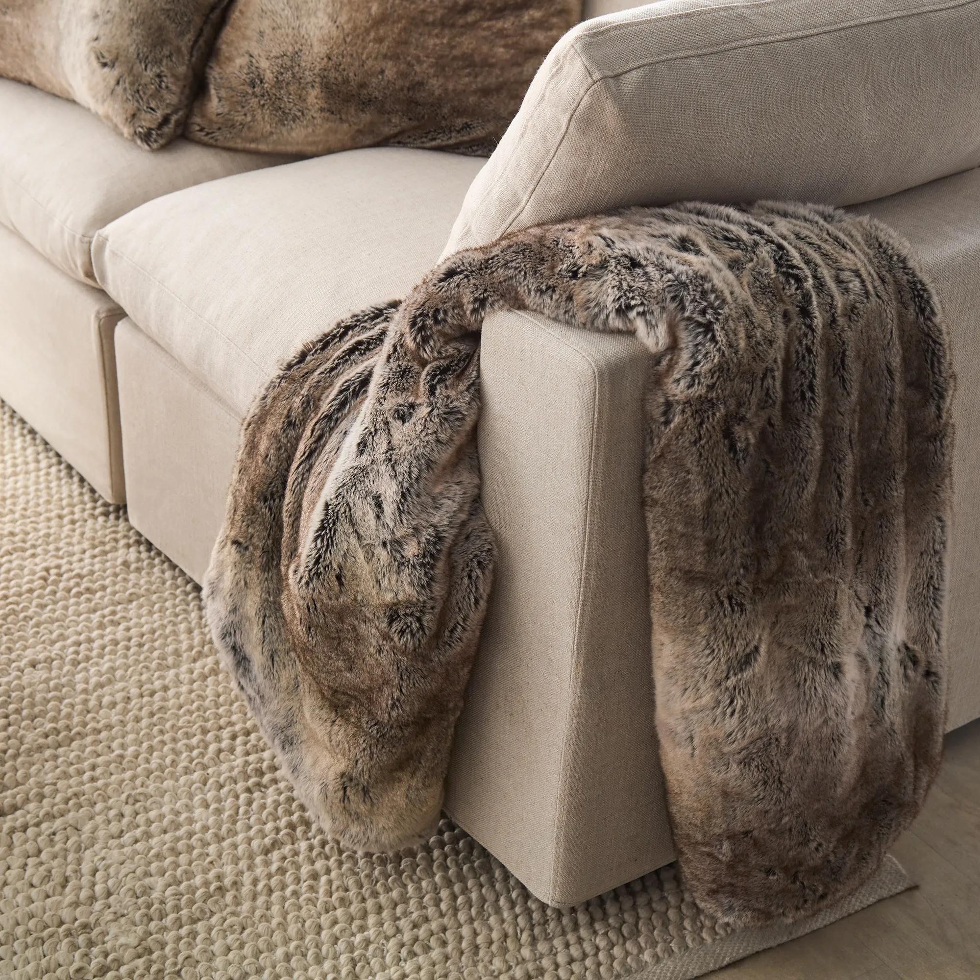 Wolf Faux Fur Throw