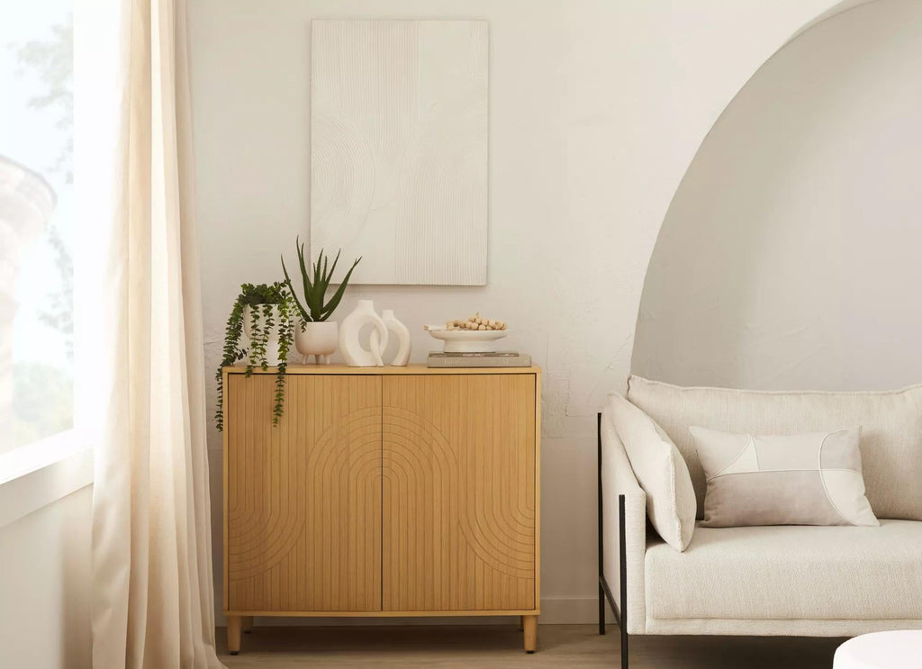 Waterfall Eucalyptus in White Hourglass Pot