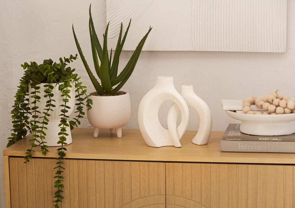 Set of 2 Speckled Ceramic Table Vase