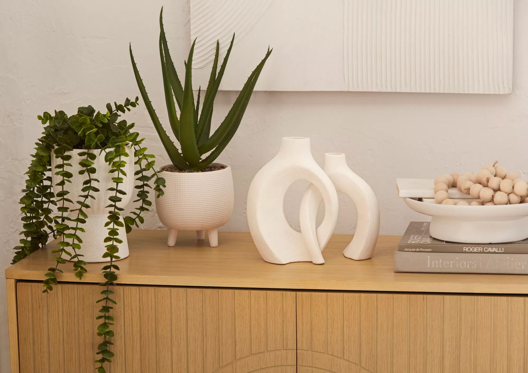 Set of 2 Speckled Ceramic Table Vase