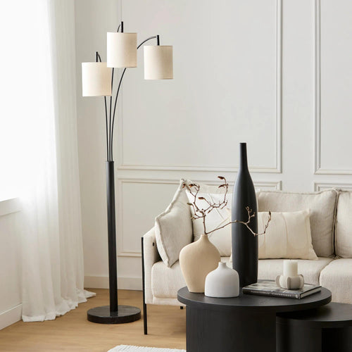 3 Linen Shade Floor Lamp