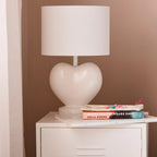 White Heart Shaped Table Lamp