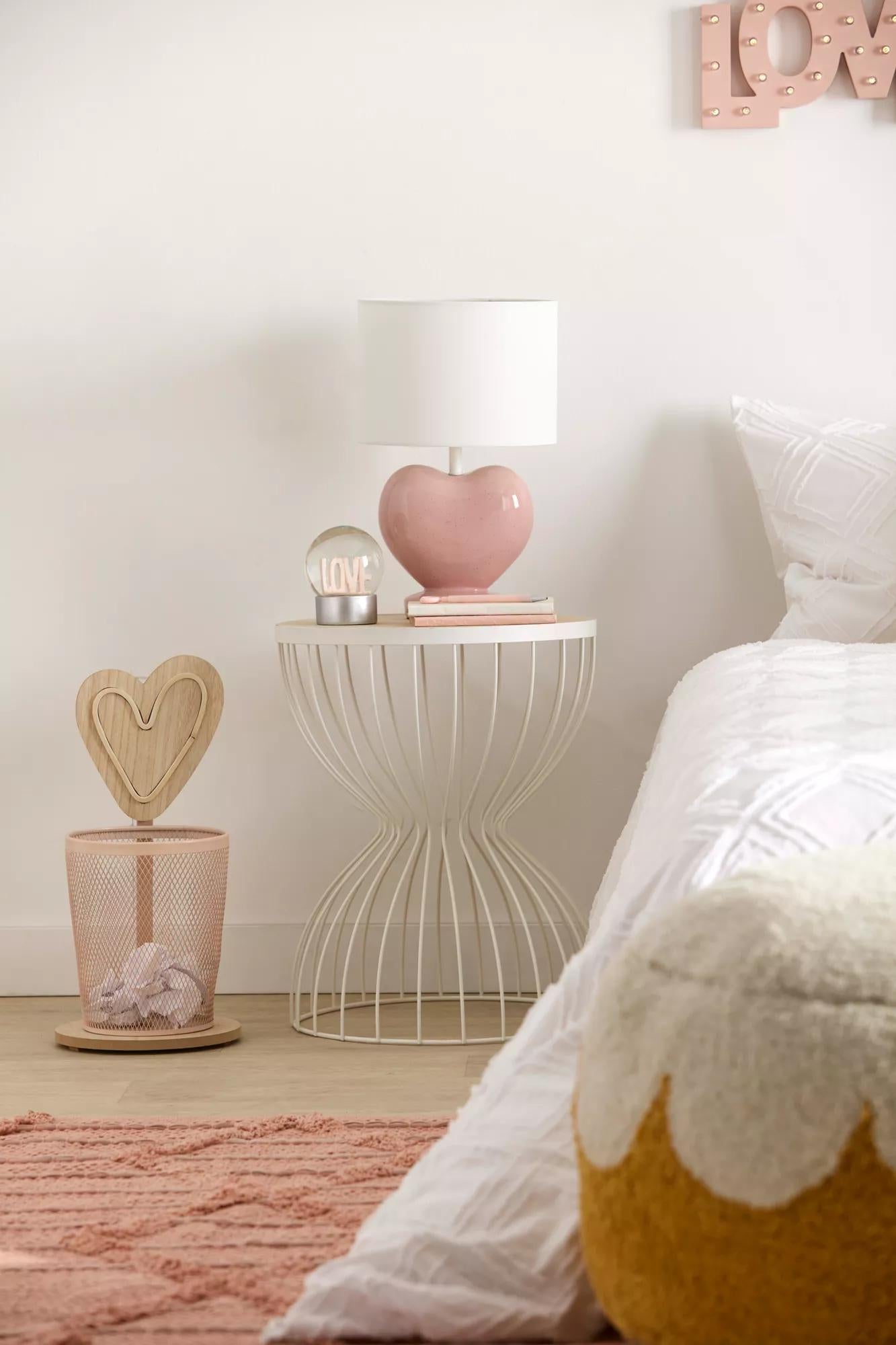 Pink Heart Shaped Table Lamp
