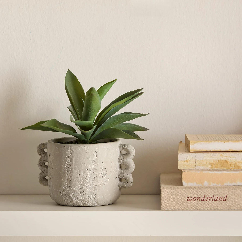 Artificial Aloe in Ceramic Pot