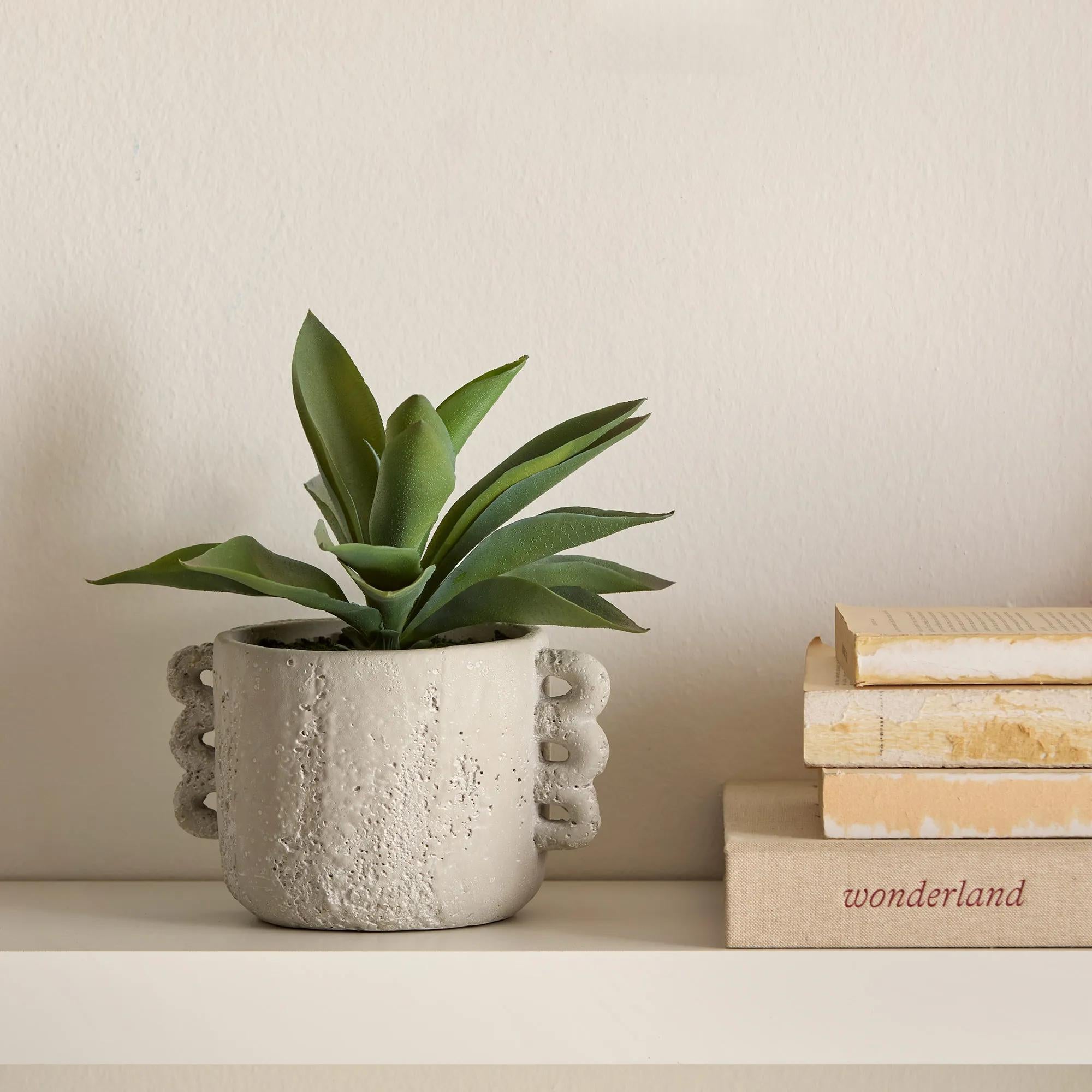 Artificial Aloe in Ceramic Pot