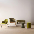 Fabric and Wood Accent Chair