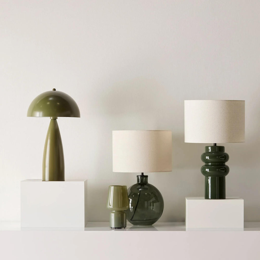 Khaki Glass Table Lamp
