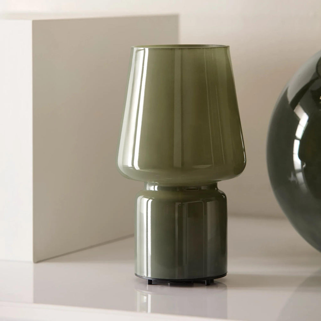 Khaki Glass Table Lamp