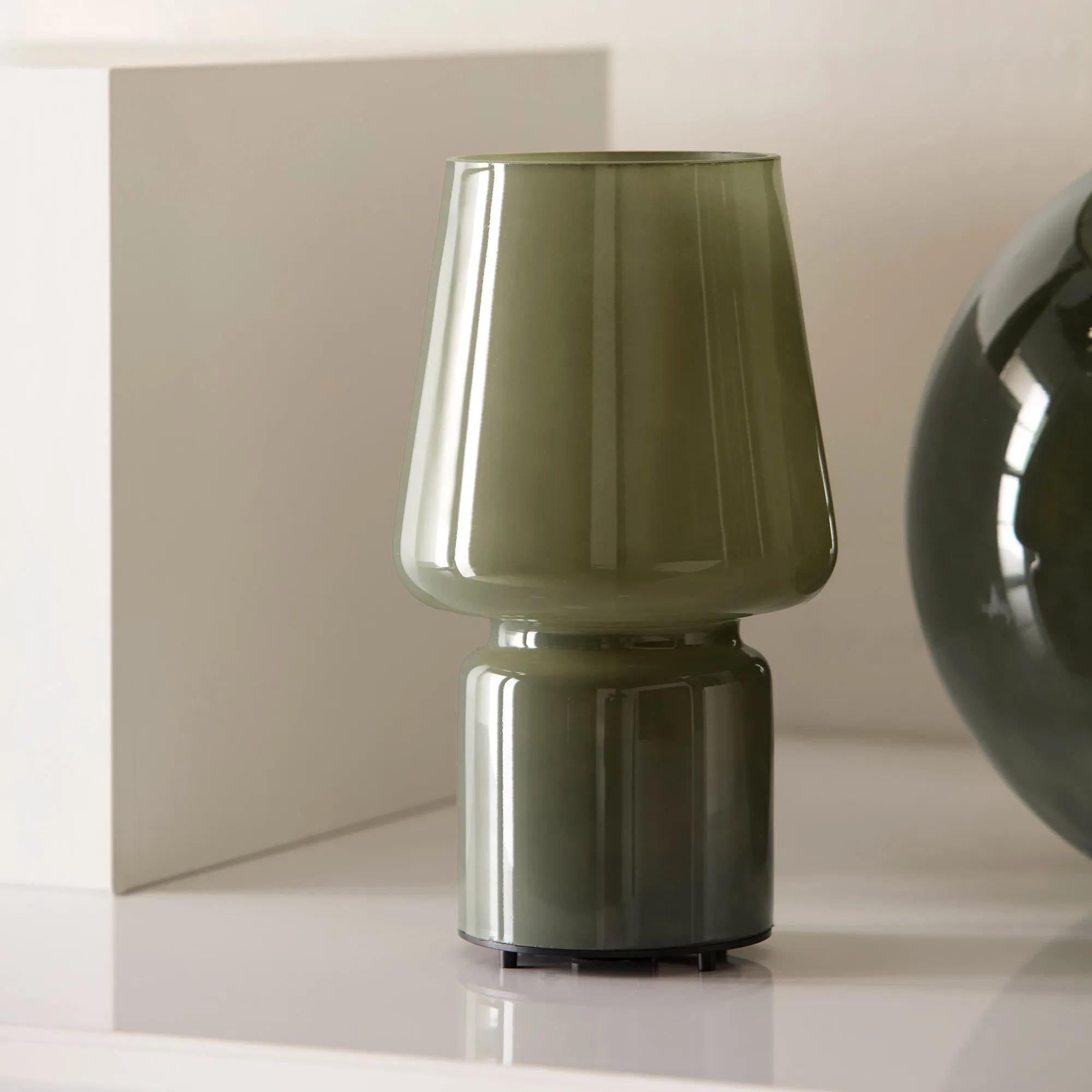 Khaki Glass Table Lamp