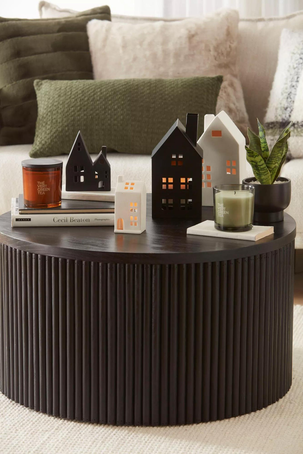 Bouclair Green Tea Candle with Wooden Lid