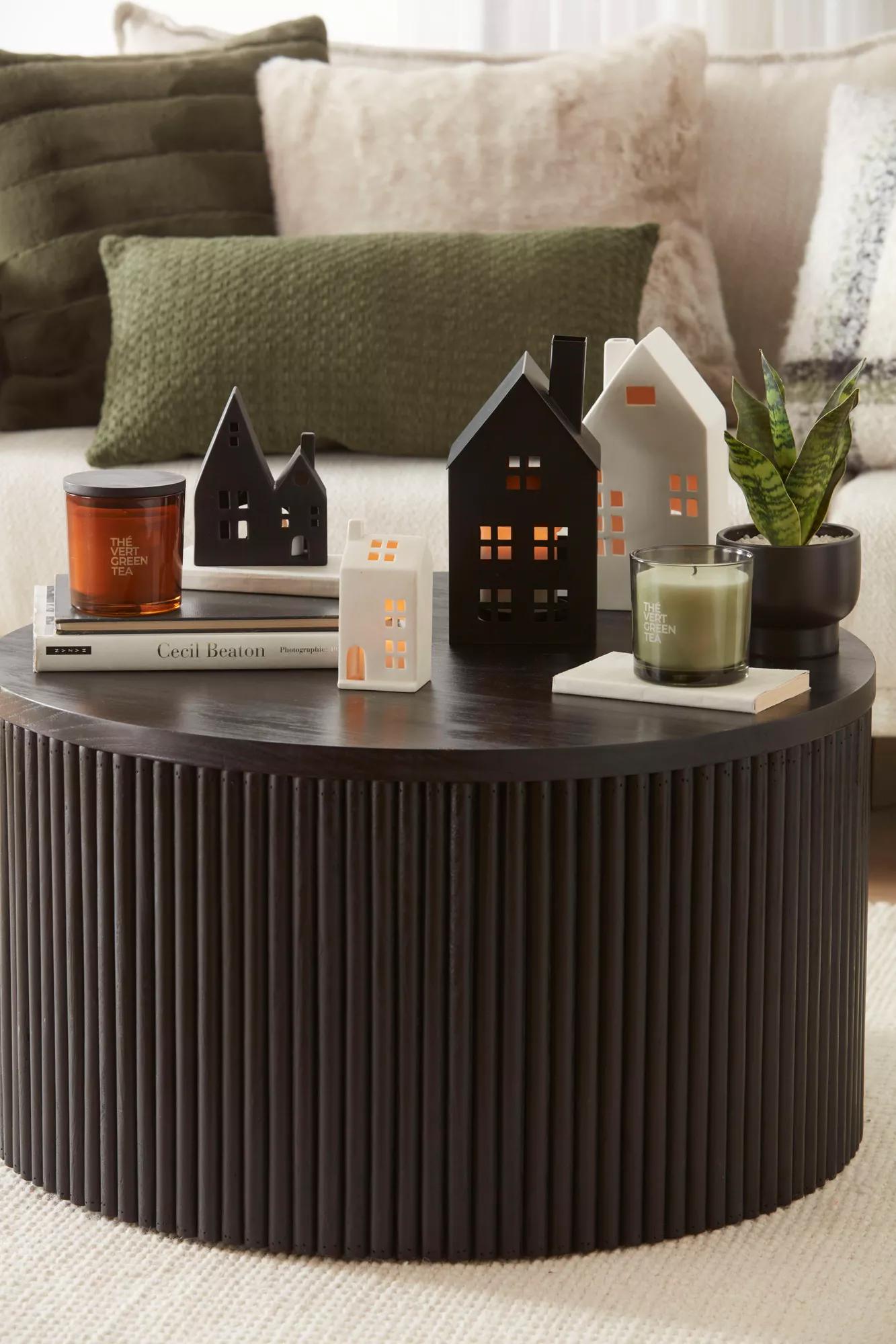 Bouclair Green Tea Candle with Wooden Lid