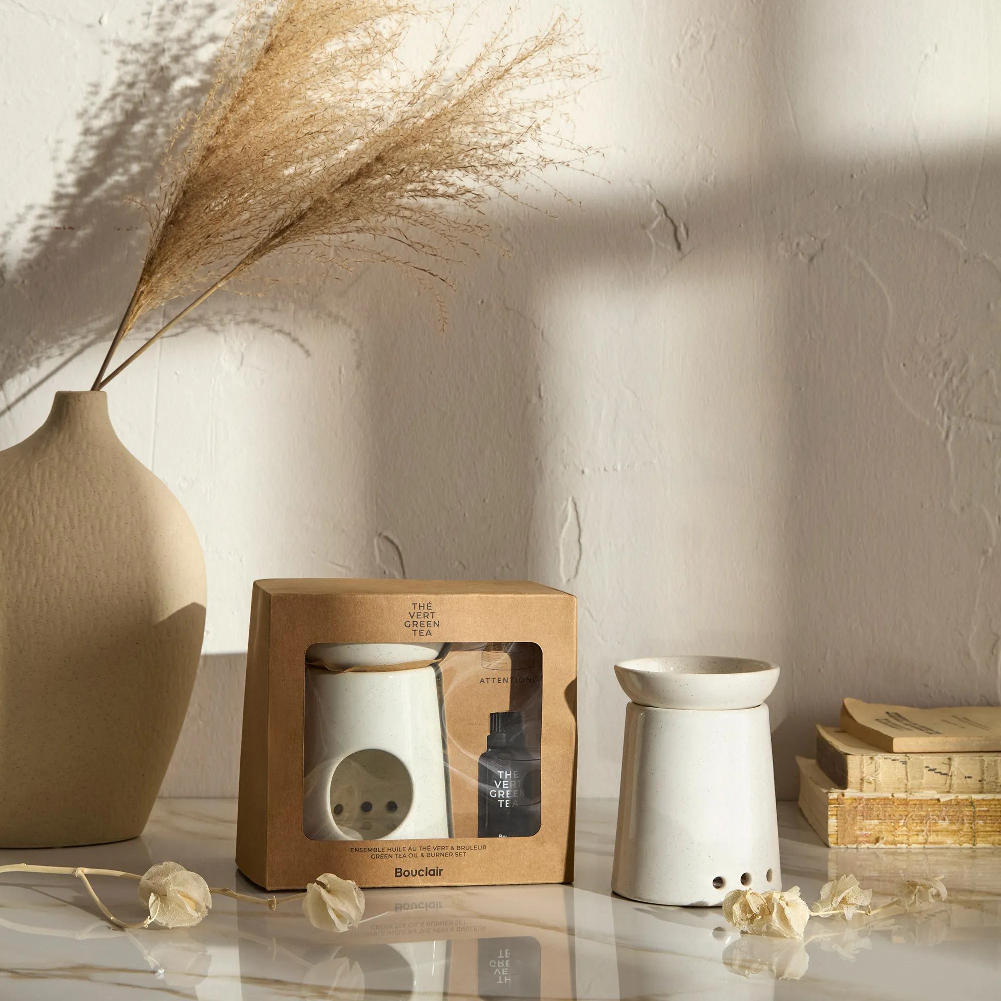 Green Tea Oil Burner Gift Set