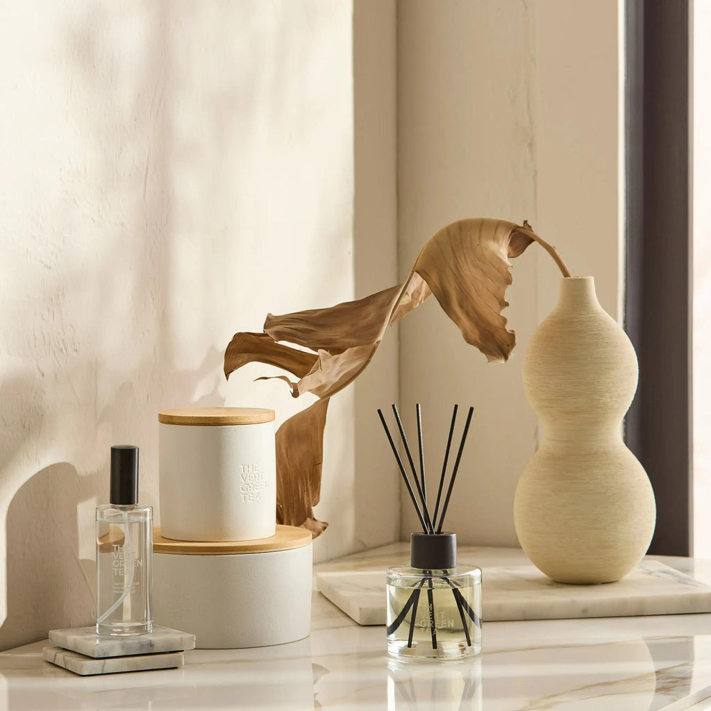 Bouclair Green Tea Candle with Wooden Lid